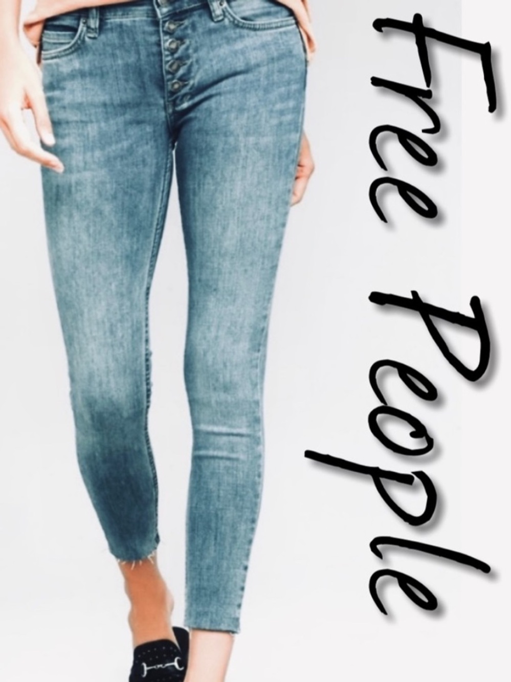 Free People Regan Button Front Jean NWT 30